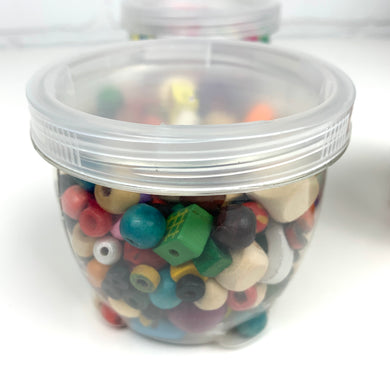 Tiny Wooden Lacing Beads